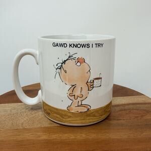 Vintage George Good Message Mugs Gawd Knows I Try Mug Japan w/ Original Box RARE